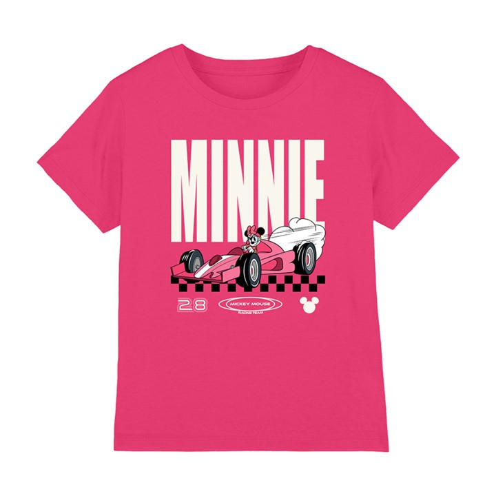 Disney Boys Pink Minnie Mouse Racing Team Kids T-Shirt Hot, Sports Direct