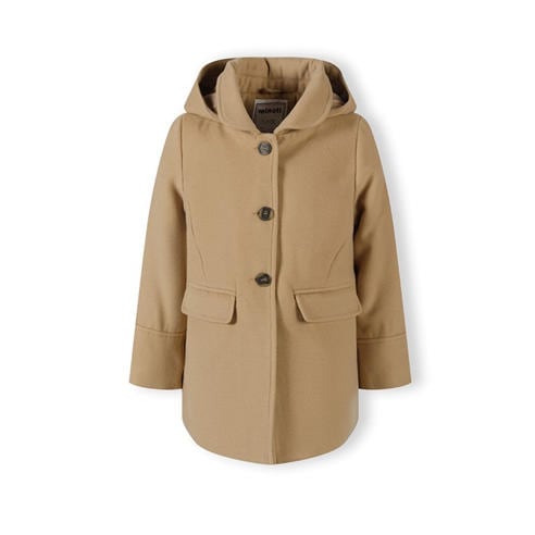 Minoti - Girls padded coat with button fastening beige