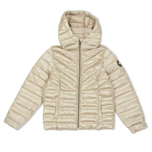 Minoti - Girls quilted jacket with hood zip fastening grey
