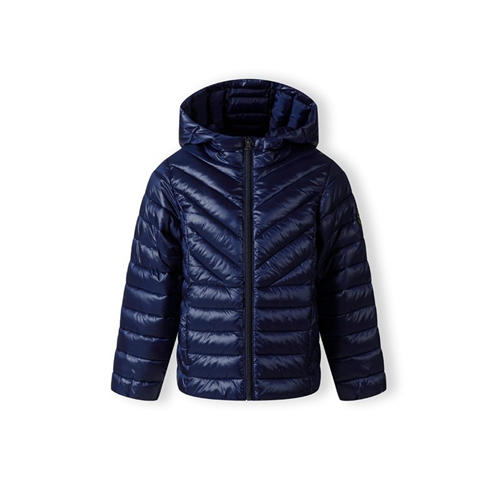 Minoti - Girls quilted hooded jacket with zip navy