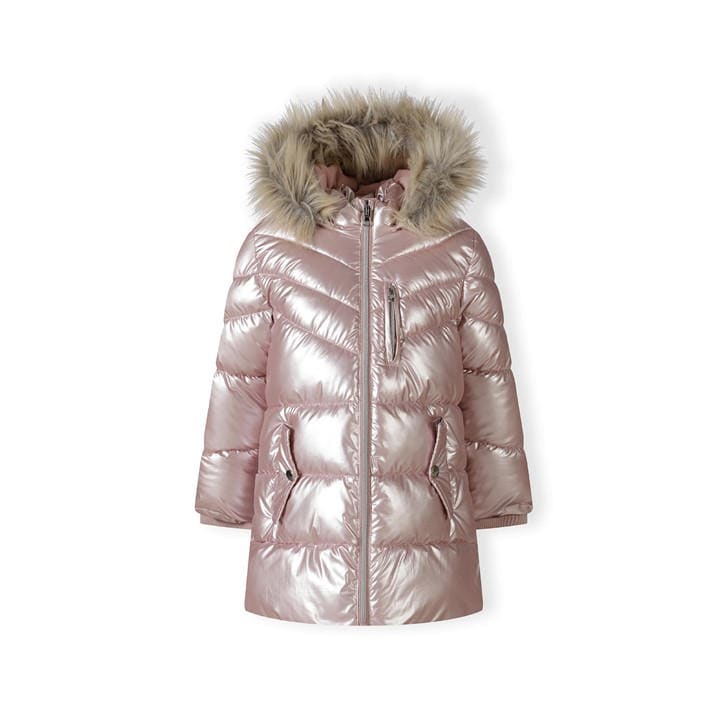 Minoti Girls Pink Winter Coat Detachable Faux Fur in Size 2 - 3 Years, Sports Direct
