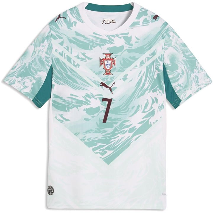 Portugal   Kids  Kids  Away Ronaldo 7 Shirt World Cup 2026, Football by Puma in Size 11 - 12 Years, Sports Direct