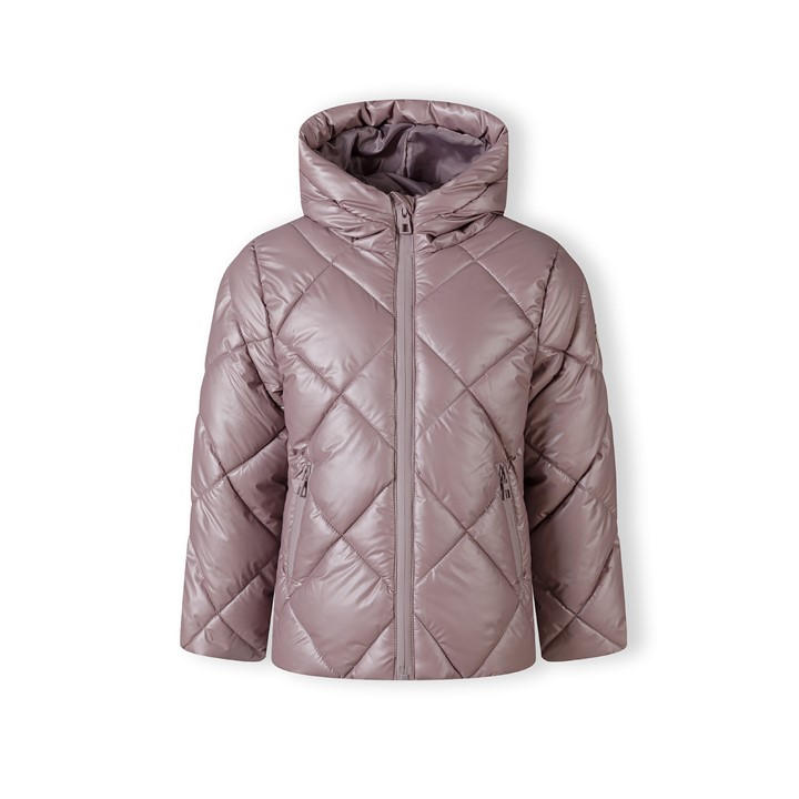 Minoti Girls Purple Quilted Jacket With Hood And Zip Pockets Lilac in Size 5 - 6 Years, Sports Direct