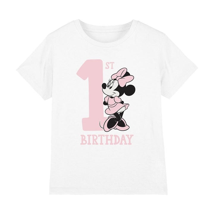 Minnie Mouse Boys White 1St Birthday Shirt T-Shirt in Size 5 - 6 Years, Sports Direct