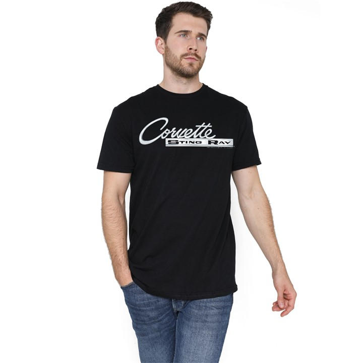 Men's Black Other Chevrolet Chrome Stingray Logo T Shirt in Size 5XL, Sports Direct
