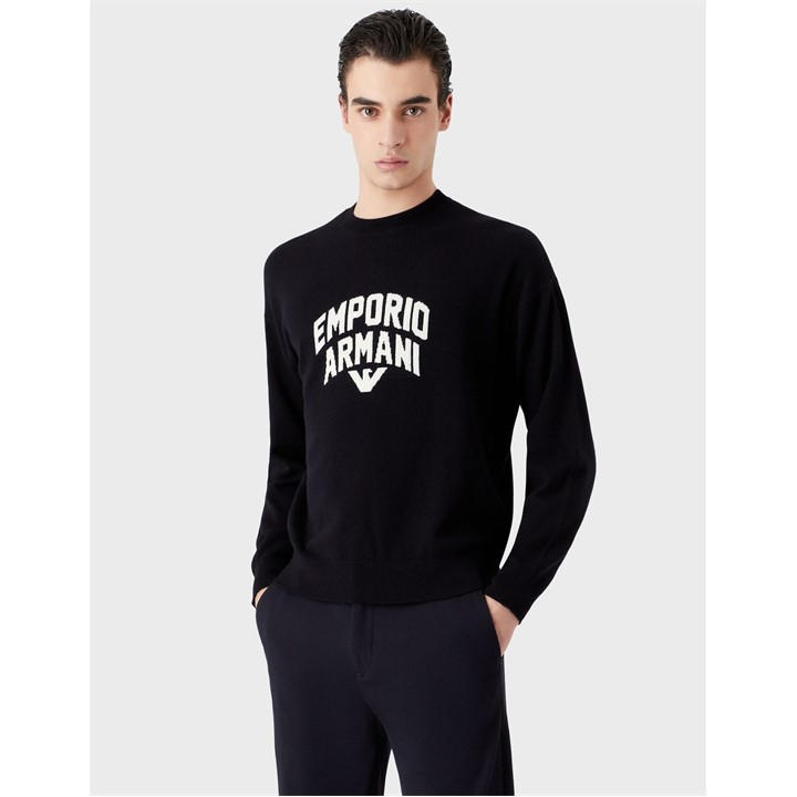Emporio Armani Men's Blue Knit Sweatshirt in Size 2XL, Sports Direct