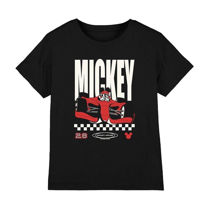 Disney Boys Black Mickey Mouse Race Poster Kids T-Shirt in Size 7 - 8 Years, Sports Direct