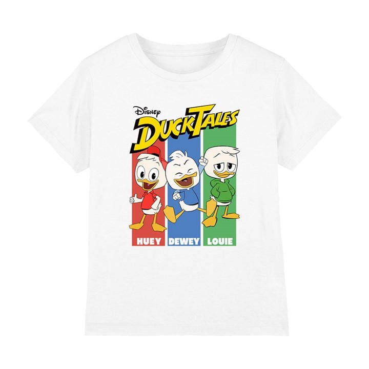 Disney Boys White Huey Dewey And Louie Ducktales Kids T-Shirt Whit in Size 7 - 8 Years, Sports Direct