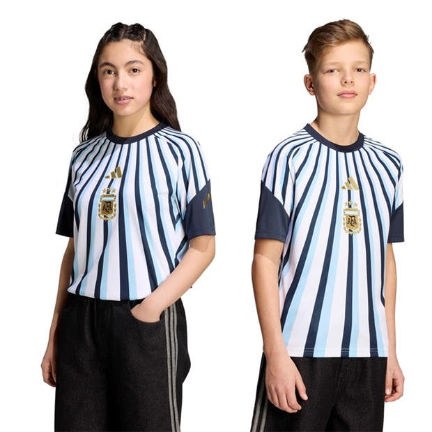 White/Blue - adidas - Kids Argentina 2026 Prematch Kit