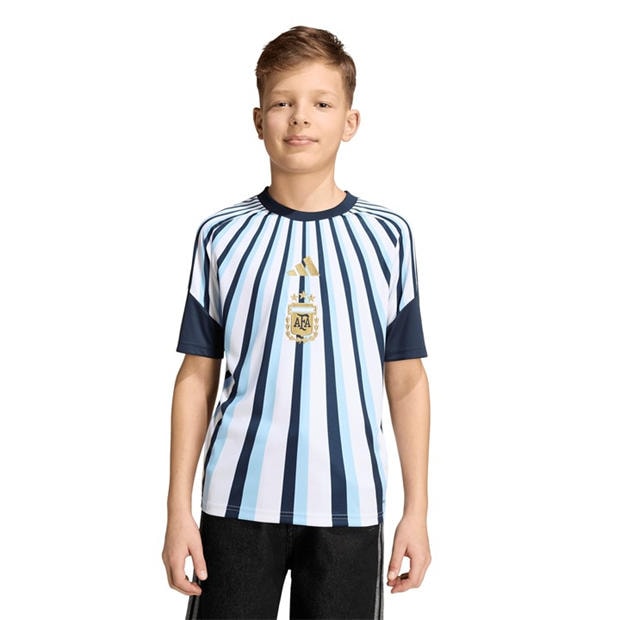 White/Blue - adidas - Kids Argentina 2026 Prematch Kit