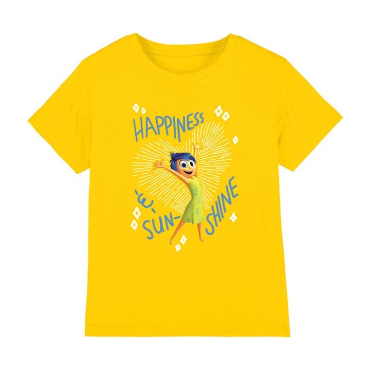 Disney Boys Yellow Joy Happiness T-Shirt Bright, Sports Direct