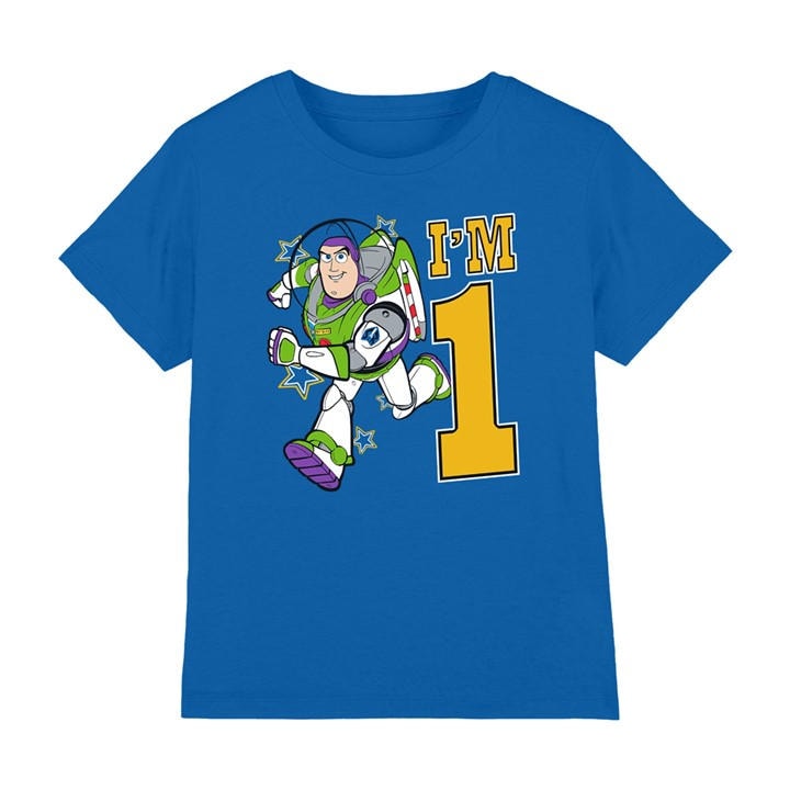 Disney Boys Blue Toy Story Birthday Buzz Im 1 Kids T-Shirt in Size 7 - 8 Years, Sports Direct
