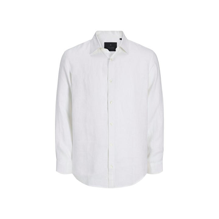 Jack And Jones Men's White Jack & Jones Linen Shirt In Extra Large