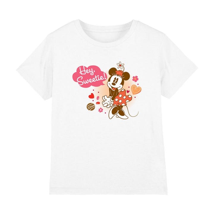 Minnie Mouse Boys White Vintage Valentines Day Hey Sweetie!, Sports Direct