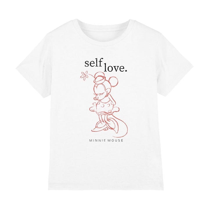 Minnie Mouse Boys White Self Love Valentines Day T-Shirt Whi, Sports Direct
