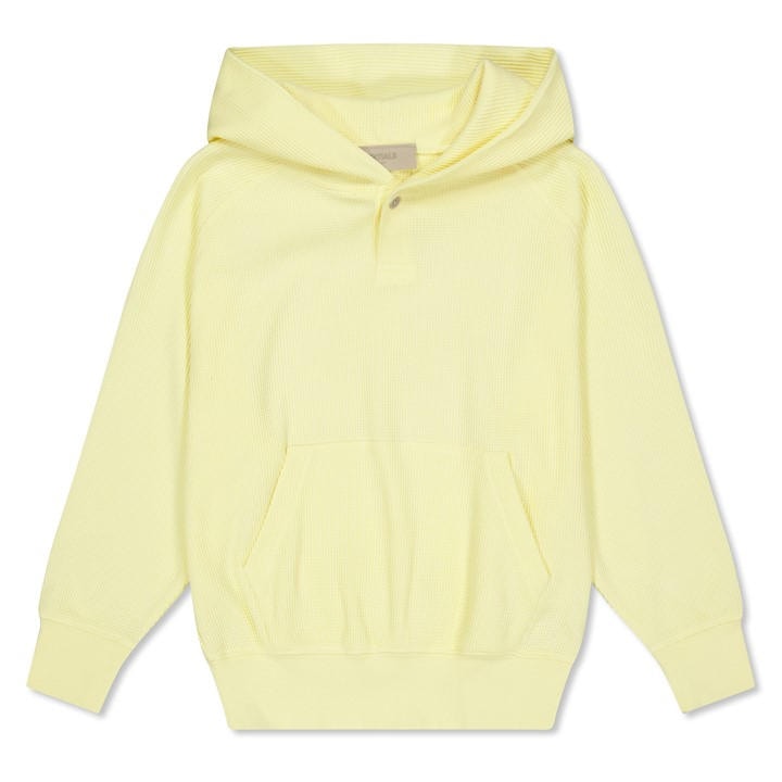 Fear Of God Essentials  Kids Yellow ' Henley Overhead Hoodie in Size 8 - 9 Years, Sports Direct