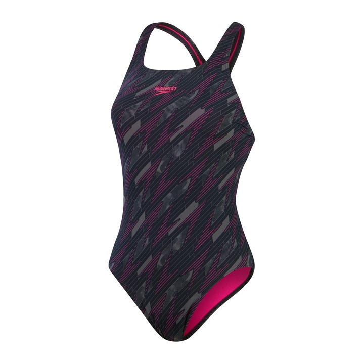 Speedo Women's Black Hyperboom Medalist Swimsuit