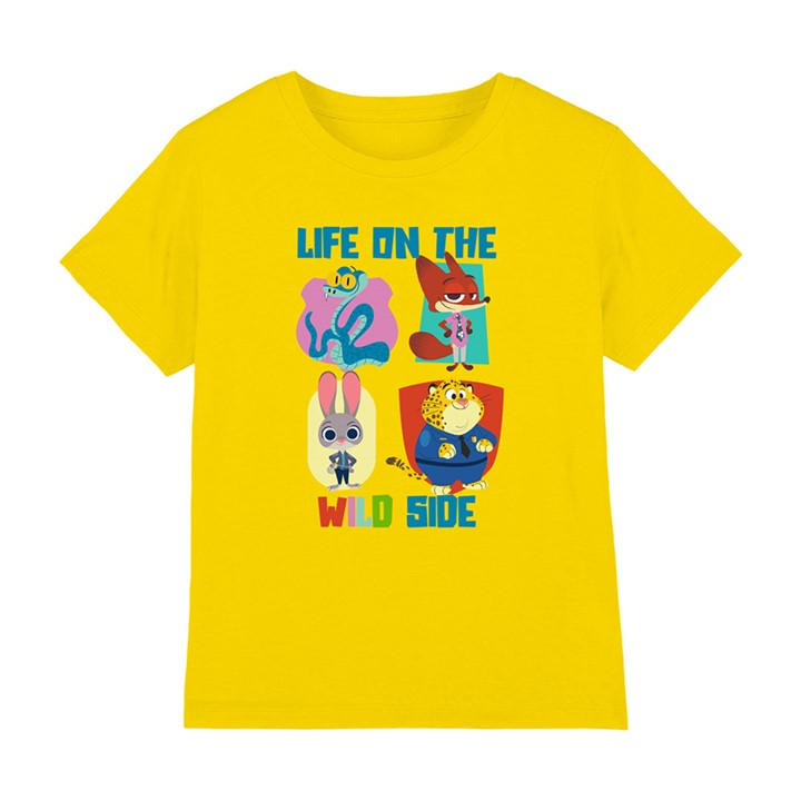 Disney Boys Yellow Zootopia 2 Life On The Wild Side Kids T-Shirt Yel in Size 5 - 6 Years, Sports Direct