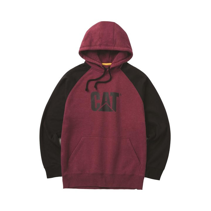 Caterpillar Men's Carere Heather/Black Raglan Hooded Sweatshirt in Size 3XL, Sports Direct