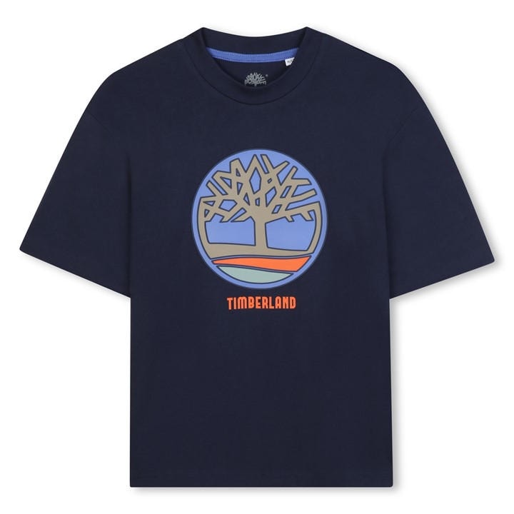 Timberland Boys Blue Kids' Timb Large Logo T-Shirt, Sports Direct