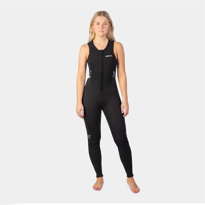 Gul  Black Womens Response 3/2Mm Flatlock Longjane Wetsuit in Size 10T, Sports Direct