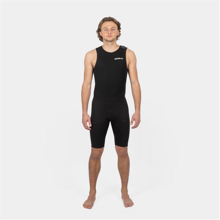 Gul  Black Mens Response 3/2Mm Flatlock Shortjohn Wetsuit in Size MST, Sports Direct