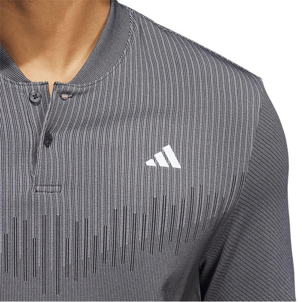 Black - adidas - Ultimate365 Tour Primeknit Long Sleeve Polo Shirt