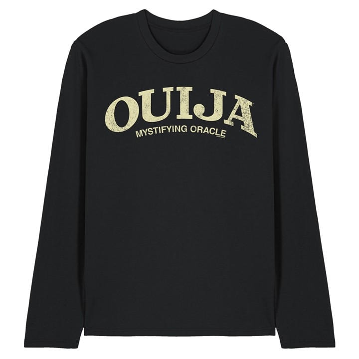 Hasbro Men's Black Ouija Vintage Logo Long Sleeve T-Shirt in Size M, Sports Direct