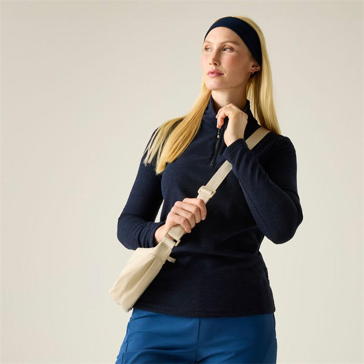 Regatta Women's Mid Navy Sweethart Marl Half Zip Walking Fleece In | Size: 10 - Image 4