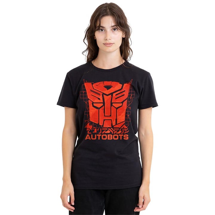 Hasbro Women's Black Transformers Generations Autobot Tech Icon Logo T in Size L, Sports Direct