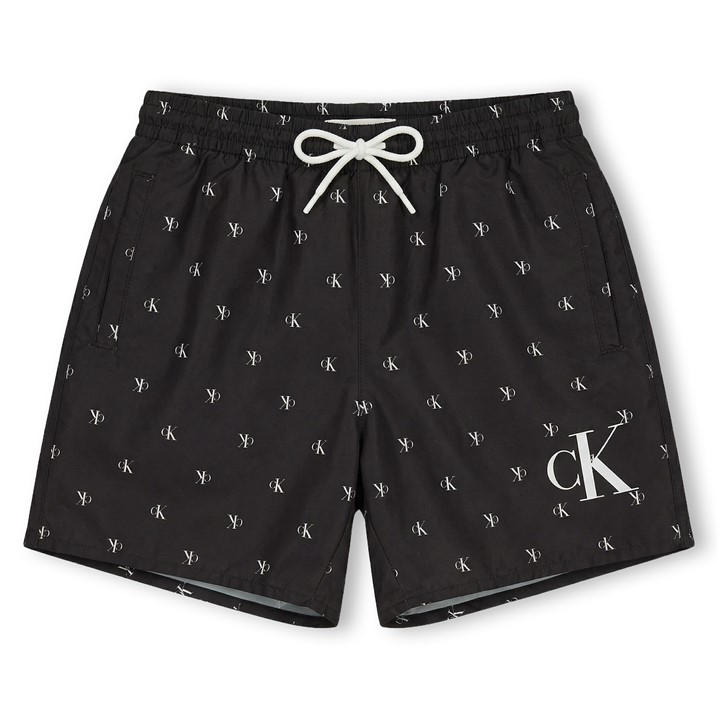 Calvin Klein Jeans Boys Black Kids' Print Swim Shorts in Size 13 - 14 Years, Sports Direct