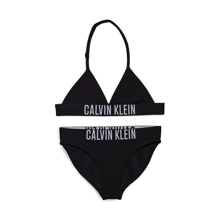 Calvin Klein Jeans Girls Black Kids' Triangle Bikini Set in Size 8 - 9 Years, Sports Direct