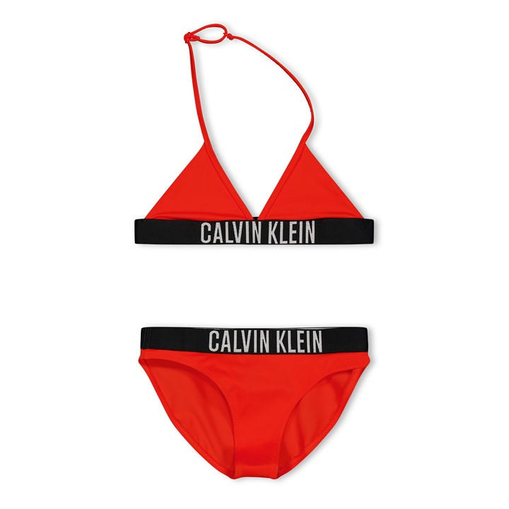 Calvin Klein Jeans Girls Orange Kids' Triangle Bikini Set in Size 8 - 9 Years, Sports Direct