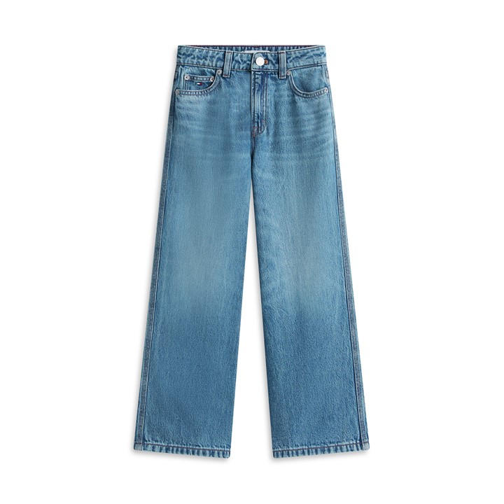 Tommy Hilfiger Girls Blue Kids' Wide Leg Jeans in Size 11 - 12 Years, Sports Direct