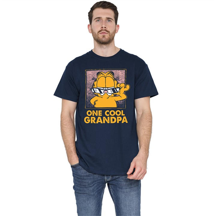 Garfield Men's Blue Fathers Day One Cool Grandpa T Shirt Na in Size 2XL, Sports Direct