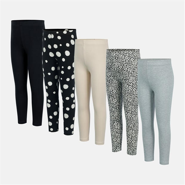 Black/Grey - Miso - 5Pk Leggings In62