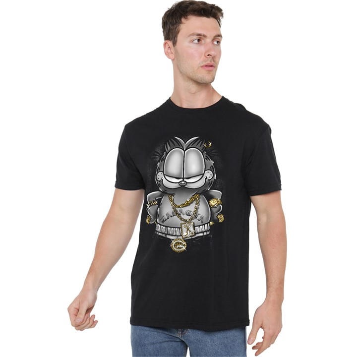 Garfield Men's Black Lasagna For Life T Shirt in Size 5XL, Sports Direct