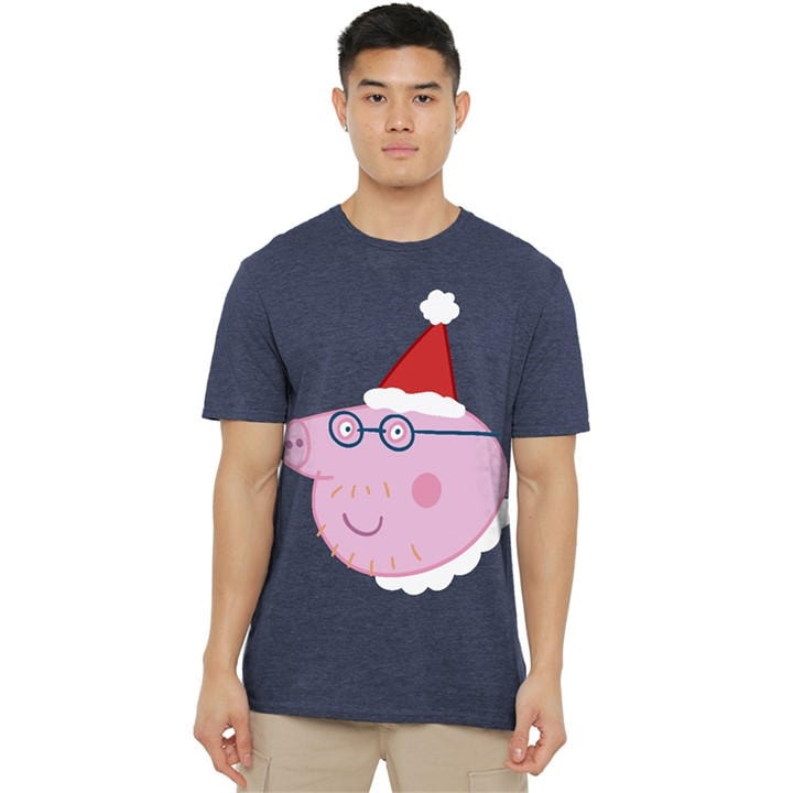 Hasbro Men's Blue Peppa Pig Daddy Pig Santa Hat T Shirt Navy in Size 2XL, Sports Direct