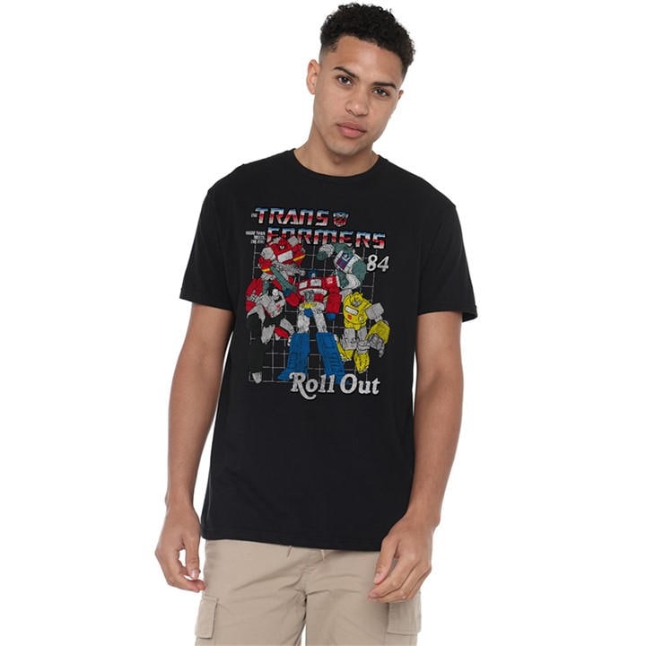Hasbro Men's Black Transformers Roll Out T-Shirt in Size 2XL, Sports Direct