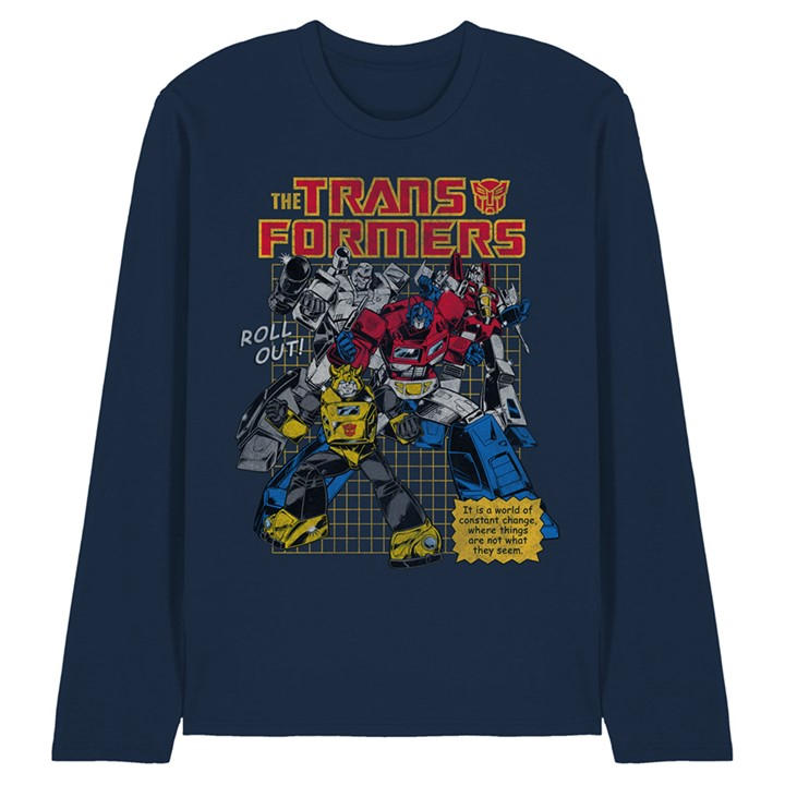 Hasbro Men's Blue Transformers World Roll Out Long Sleeve T-Shirt N in Size L, Sports Direct