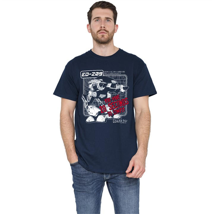 Men's Blue Other Robocop Ed 209 T Shirt Navy in Size 2XL, Sports Direct