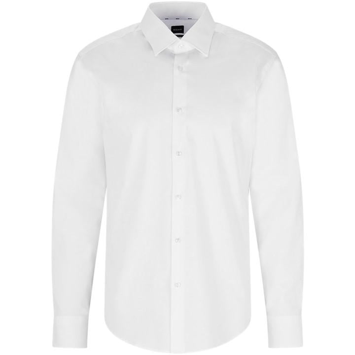 Boss Men's White H-Joe-Kent Shirt, Impeccable Tailoring in Size 39, Sports Direct