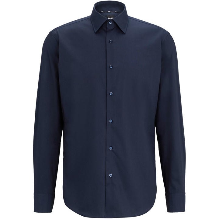 Boss Men's Blue H-Joe-Kent Shirt, Impeccable Tailoring in Size 39, Sports Direct