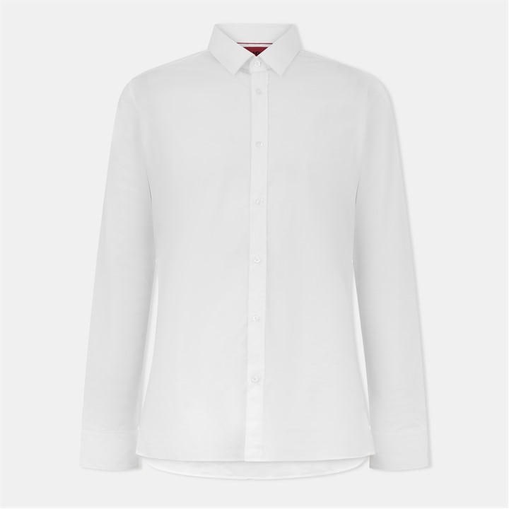 Hugo Men's White Elisha Long Sleeve Plain Shirt in Size 2XL, Sports Direct
