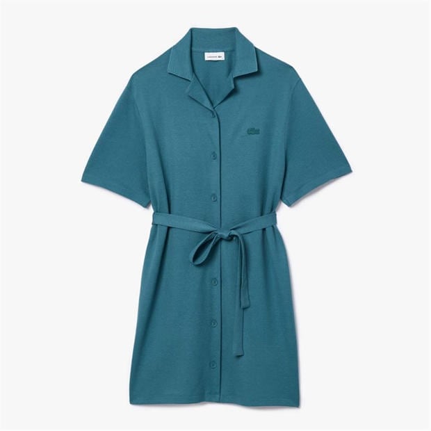 Lacoste Linen and Cotton Belted Shirt Dress