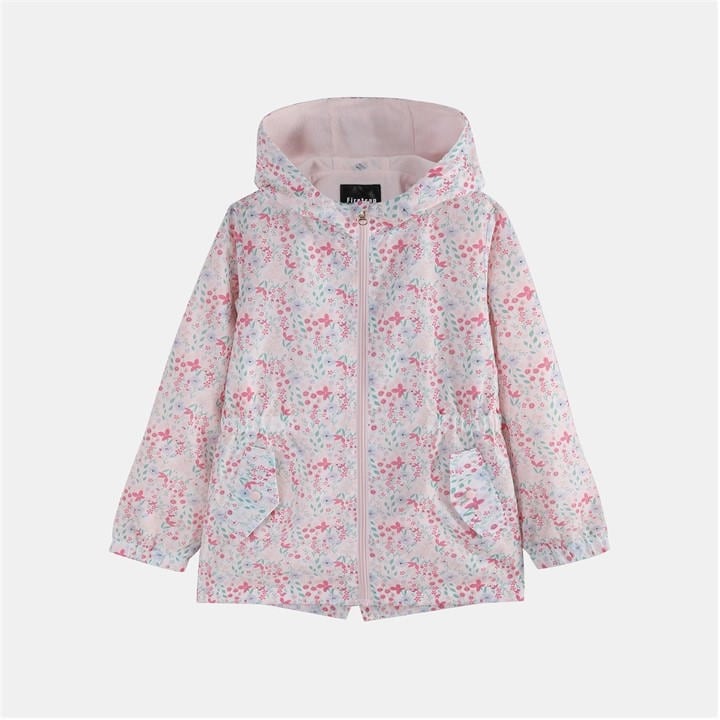 Firetrap Girls Pink Kids Enchanted Blossom Floral Hooded Long Sleeve Anorak in Size 5 - 6 Years, Sports Direct