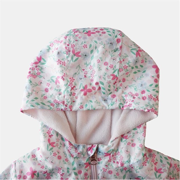 Pink - Firetrap - Kids Enchanted Blossom Pink Floral Hooded Long Sleeve Anorak