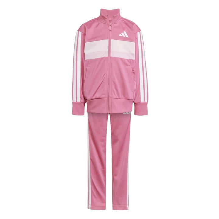 Adidas Boys Pink Seasonal Essentials Tiberio 3-Stripes Tracksuit  in Size 3 - 4 Years, Sports Direct