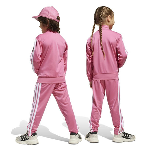 Розово/Бяло - adidas - Seasonal Essentials Tiberio 3-Stripes Tracksuit Infants