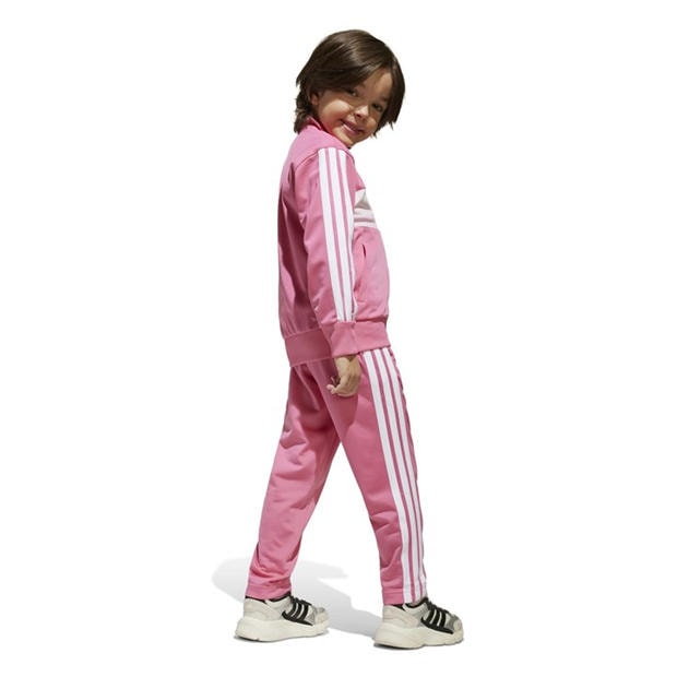 Розово/Бяло - adidas - Seasonal Essentials Tiberio 3-Stripes Tracksuit Infants